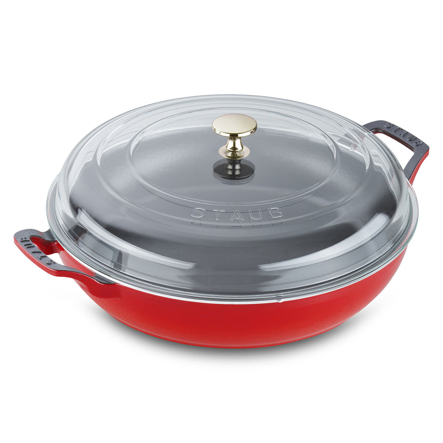 Staub 3.5-quart Cherry Red Braiser with Glass Lid