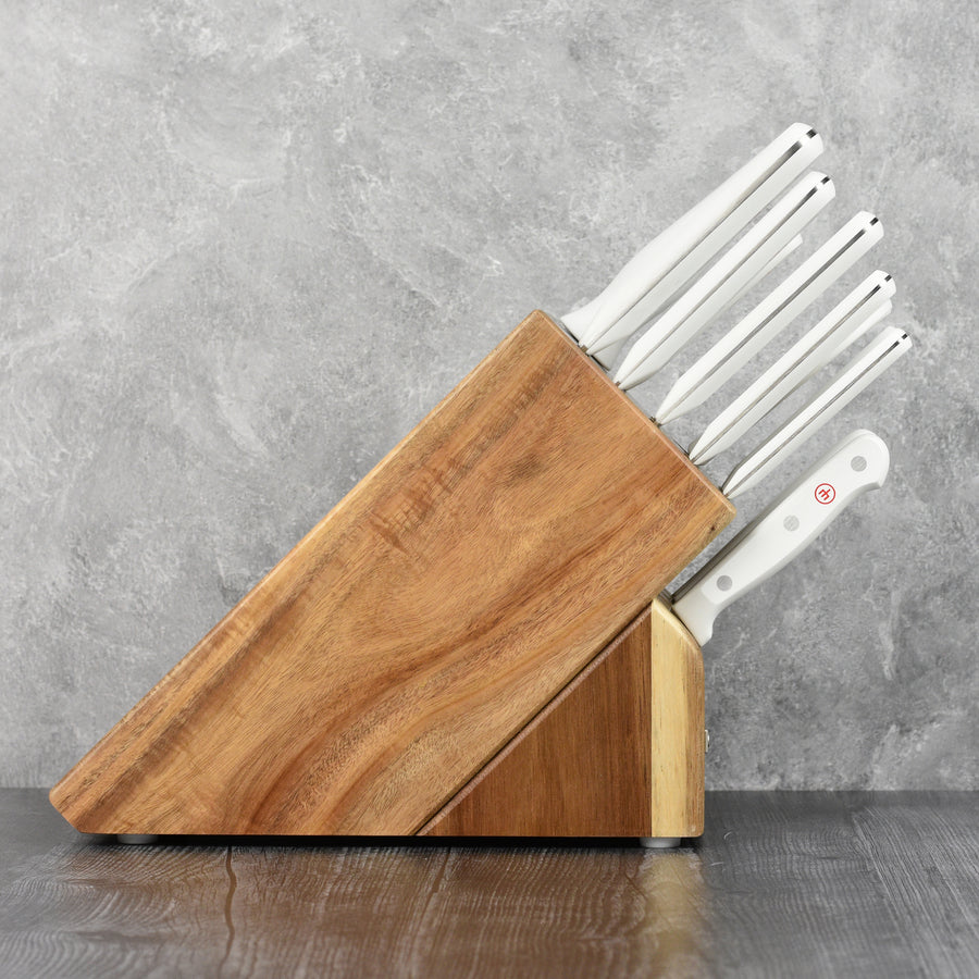 Wusthof Gourmet 16 Piece Acacia Knife Block Set with White Handles