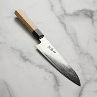 Sukenari SG2 Damascus Japanese Santoku Knife, 7.7