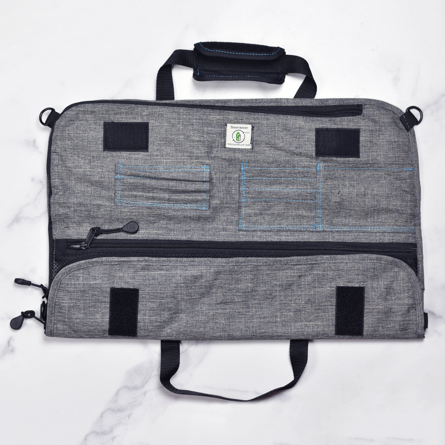 Messermeister 8 Pocket Preservation Heather Gray Knife Bag