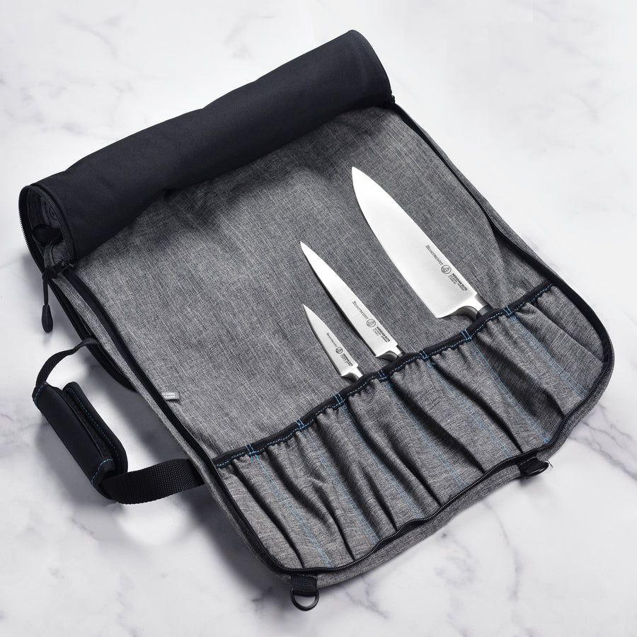 Messermeister 8 Pocket Preservation Heather Gray Knife Bag