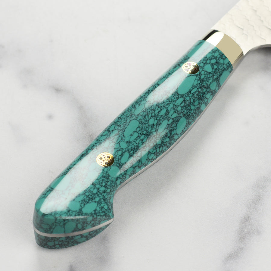 Nigara SG2 Migaki Tsuchime 7" Bunka, Green Turquoise