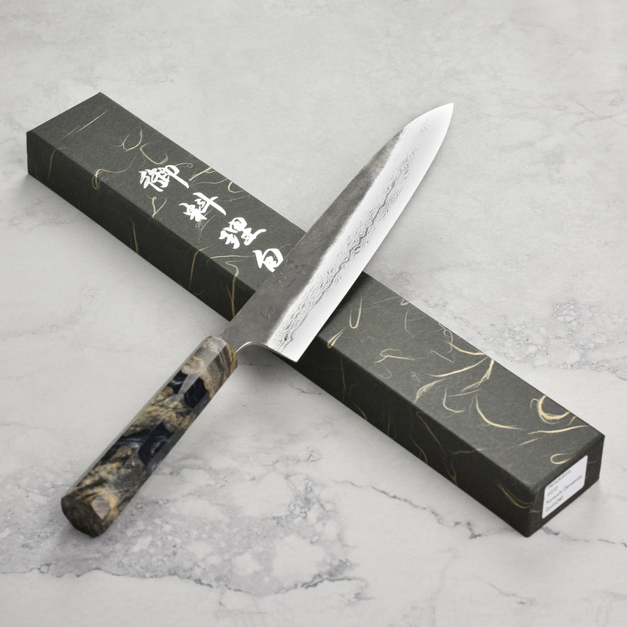 Hatsukokoro Atelier Kurouchi Damascus 9.4" Gyuto