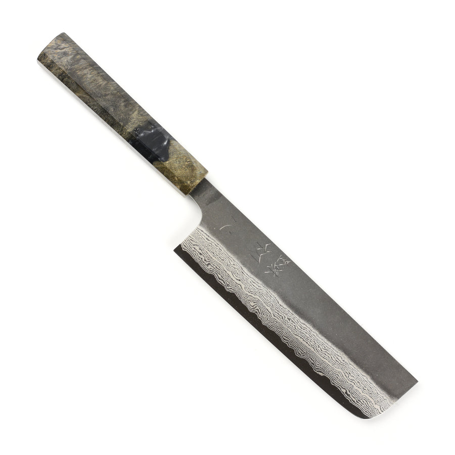Hatsukokoro Atelier Kurouchi Damascus 6.5" Nakiri