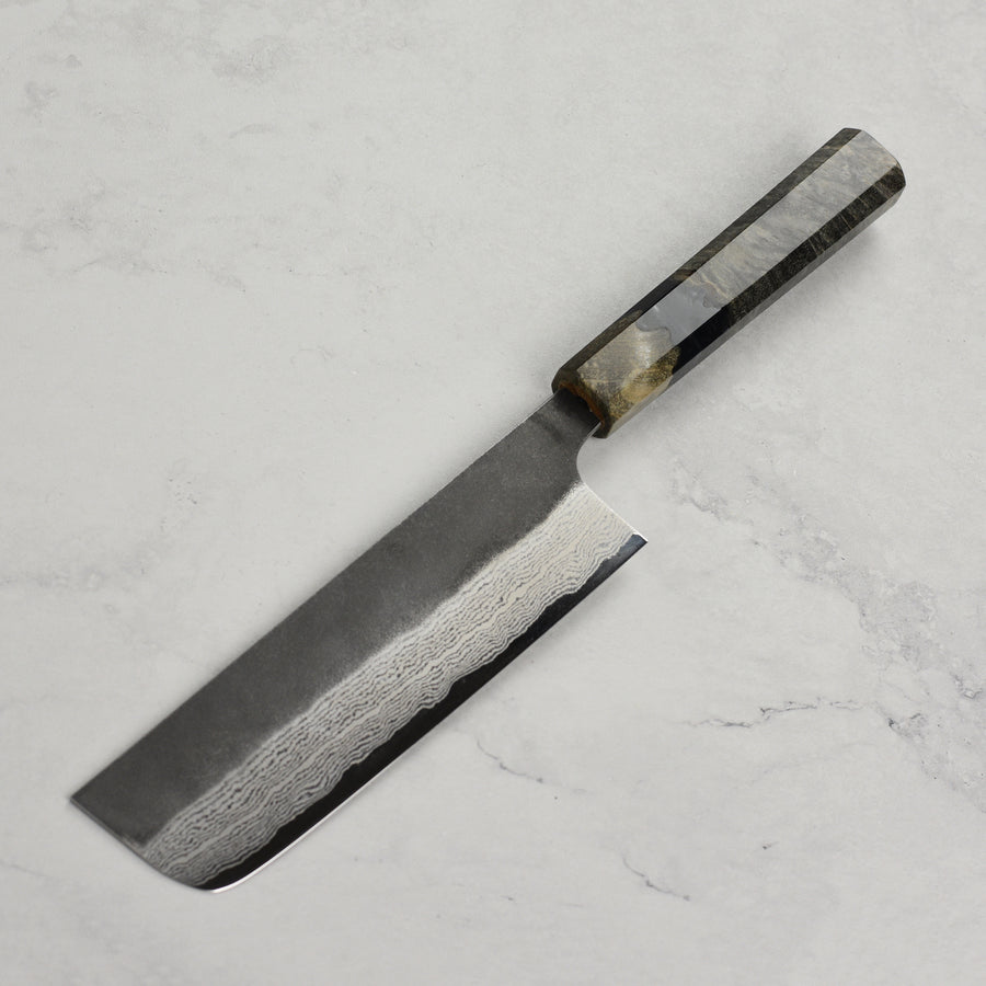 Hatsukokoro Atelier Kurouchi Damascus 6.5" Nakiri