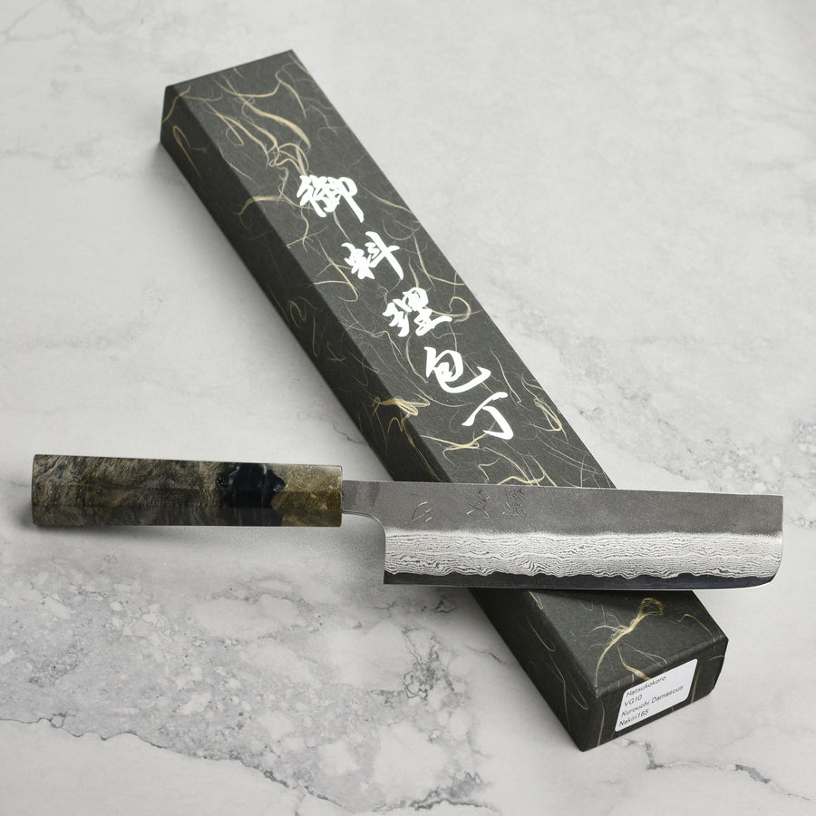 Hatsukokoro Atelier Kurouchi Damascus 6.5" Nakiri