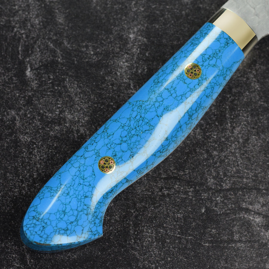 Nigara SG2 Migaki Tsuchime 8.25" Gyuto, Blue Turquoise