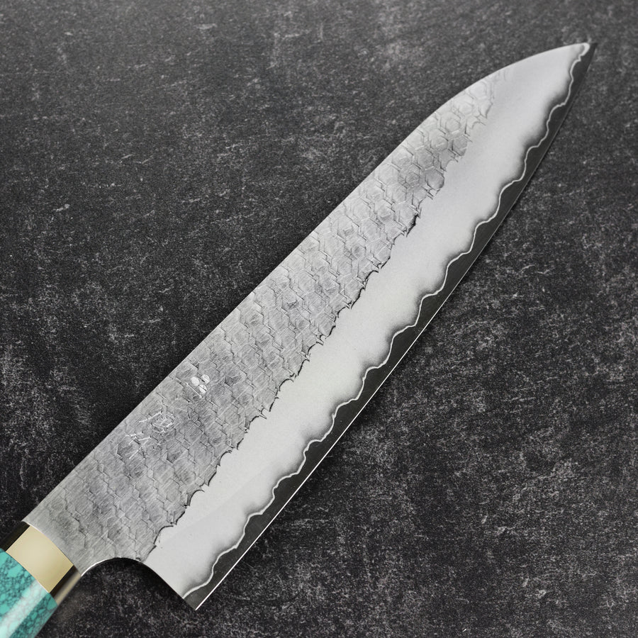 Nigara SG2 Migaki Tsuchime 8.25" Gyuto, Green Turquoise