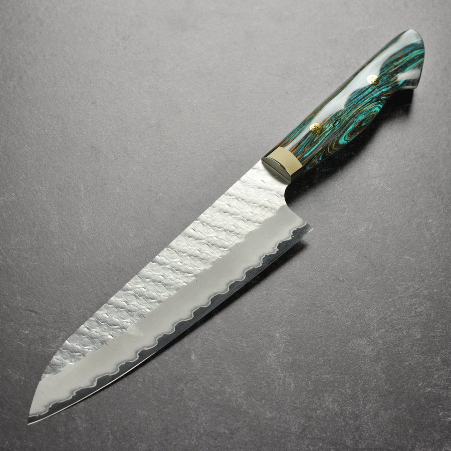 Nigara SG2 Migaki Tsuchime 8.25" Gyuto, Marble Turquoise