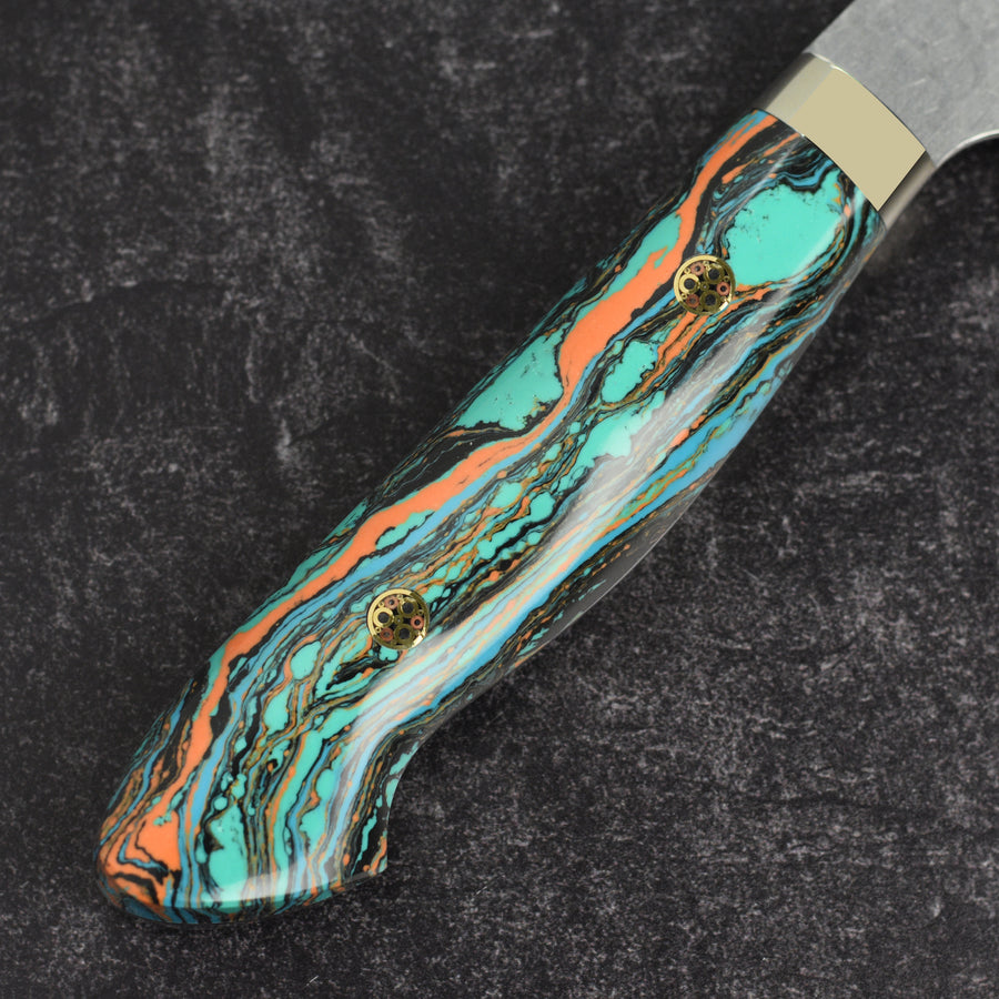 Nigara SG2 Migaki Tsuchime 8.25" Gyuto, Marble Turquoise