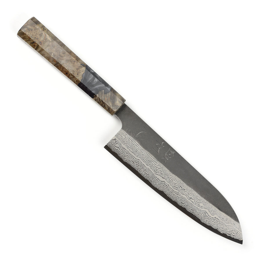 Hatsukokoro Atelier Kurouchi Damascus 6.7" Santoku