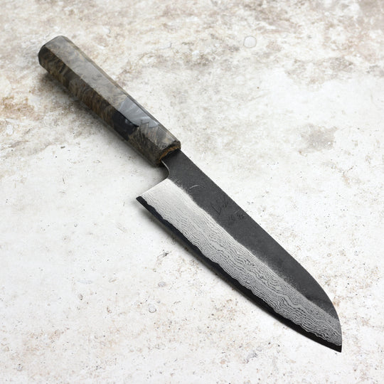 Hatsukokoro Atelier Kurouchi Damascus 6.7" Santoku