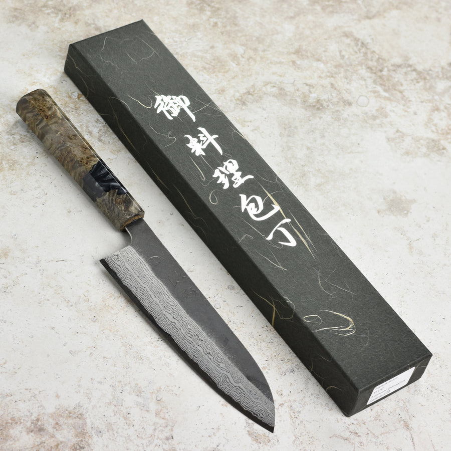 Hatsukokoro Atelier Kurouchi Damascus 6.7" Santoku