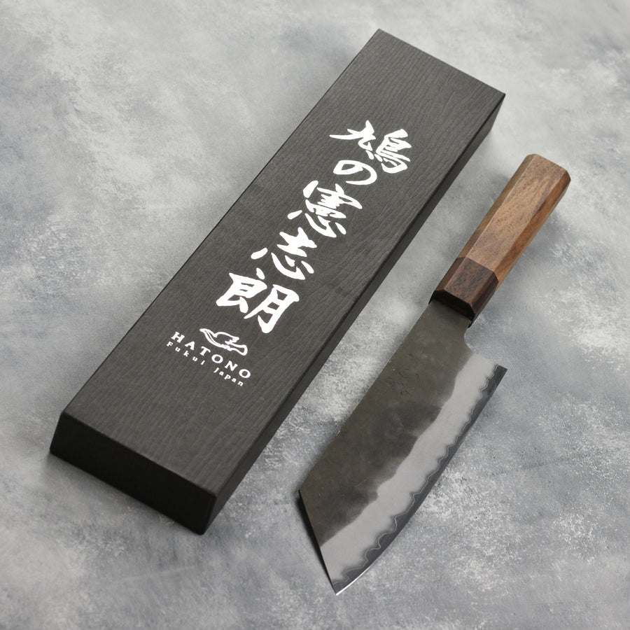 Hatono Aogami Super Kurouchi Stainless Clad 7" Bunka