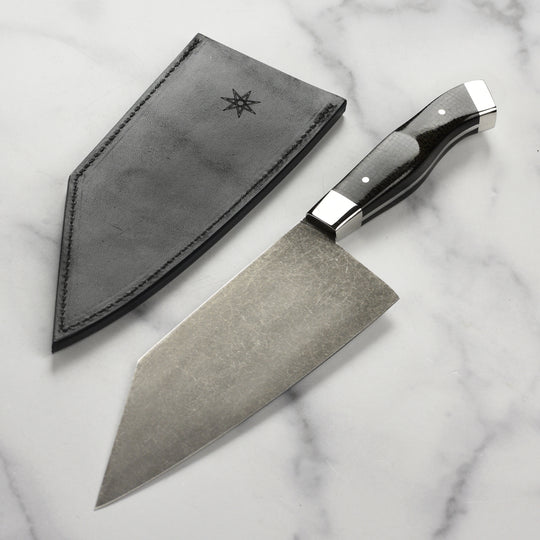 Town Cutler Carbon Pommel 7.5" Chopper with Leather Sheath