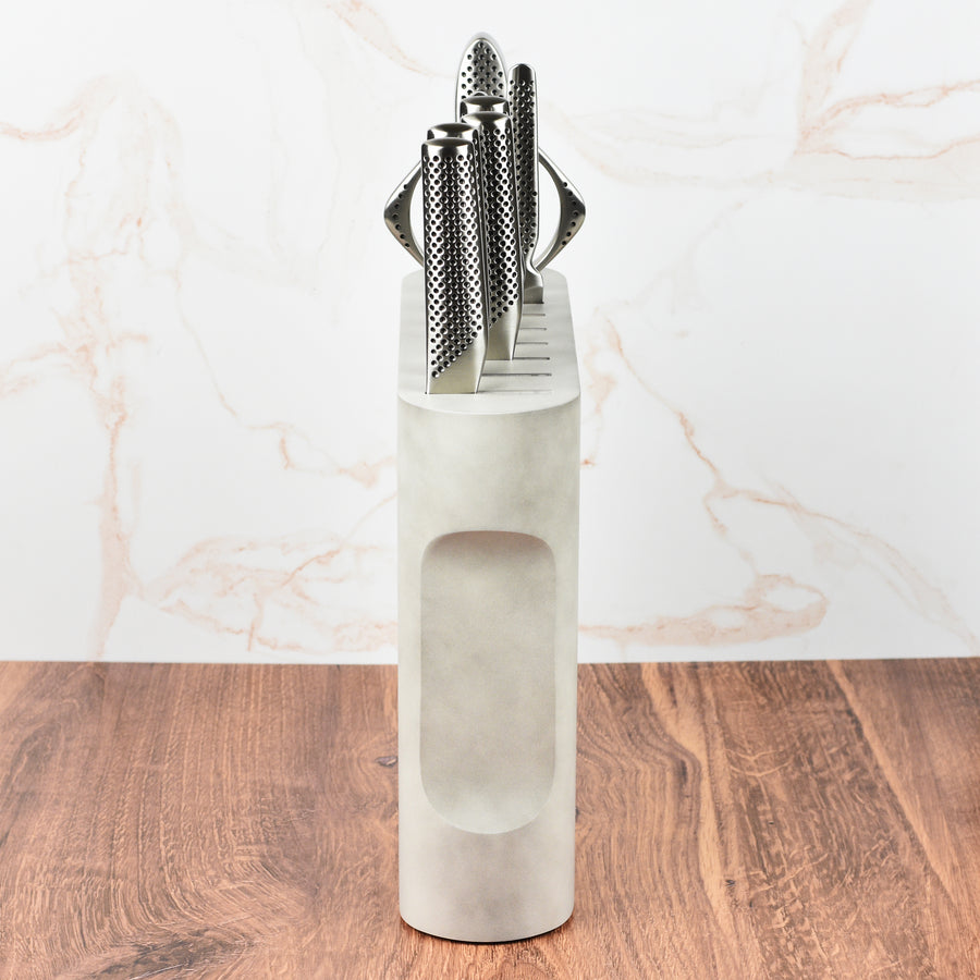 Global 10 Piece Kanpeki Knife Block Set, Cement Gray