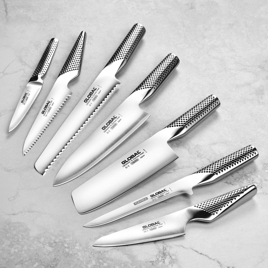 Global 10 Piece Kanpeki Knife Block Set, Cement Gray
