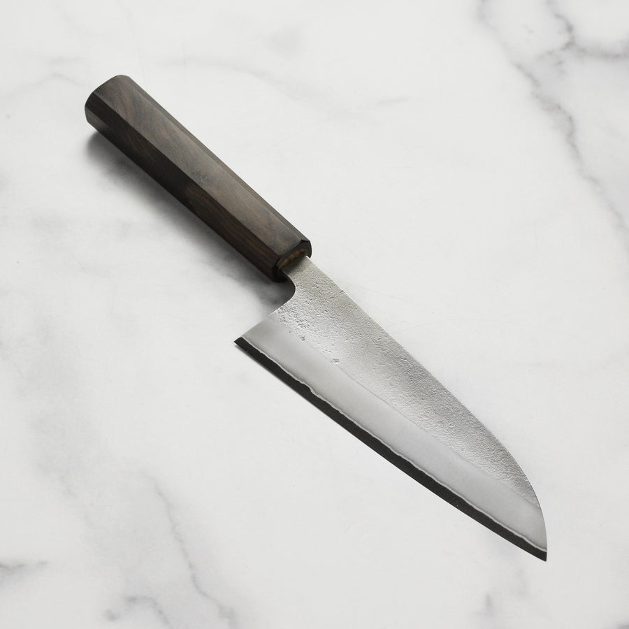 Yoshikane Shirogami #2 Nashiji Stainless Clad 6.5" Santoku