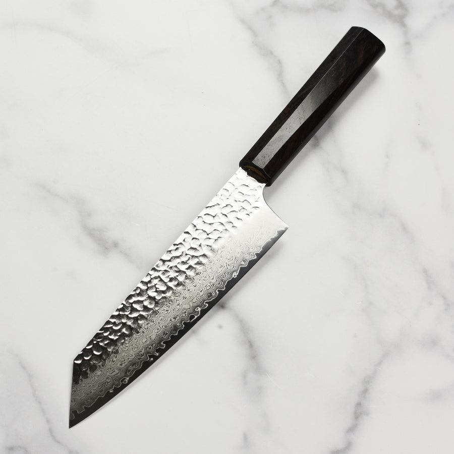 Takayuki Tsuchime Damascus 7.5" Kiritsuke Gyuto with Ebony Handle