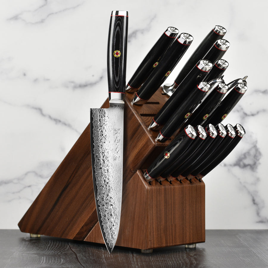 Enso SG2 18 Piece Walnut Knife Block Set