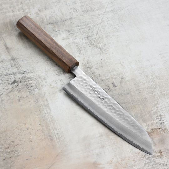 Masutani VG1 Hammered 7" Gyuto, Octagonal Walnut Handle