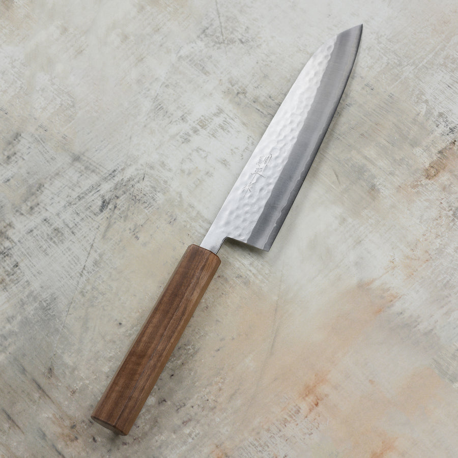 Masutani VG1 Hammered 7" Gyuto, Octagonal Walnut Handle