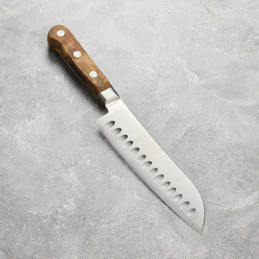 K Sabatier Olive Wood 7" Hollow Edge Santoku Knife