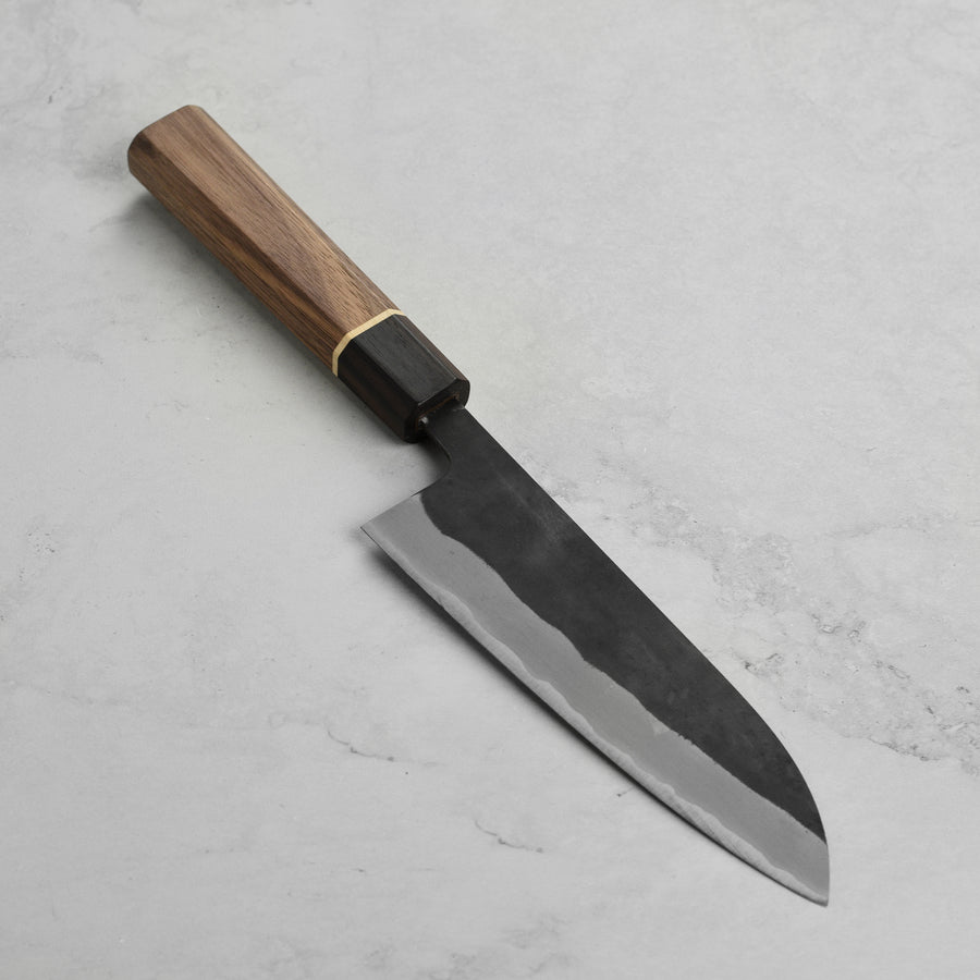 Shiro Kamo Aogami Super Kurouchi Stainless Clad 6.5" Santoku