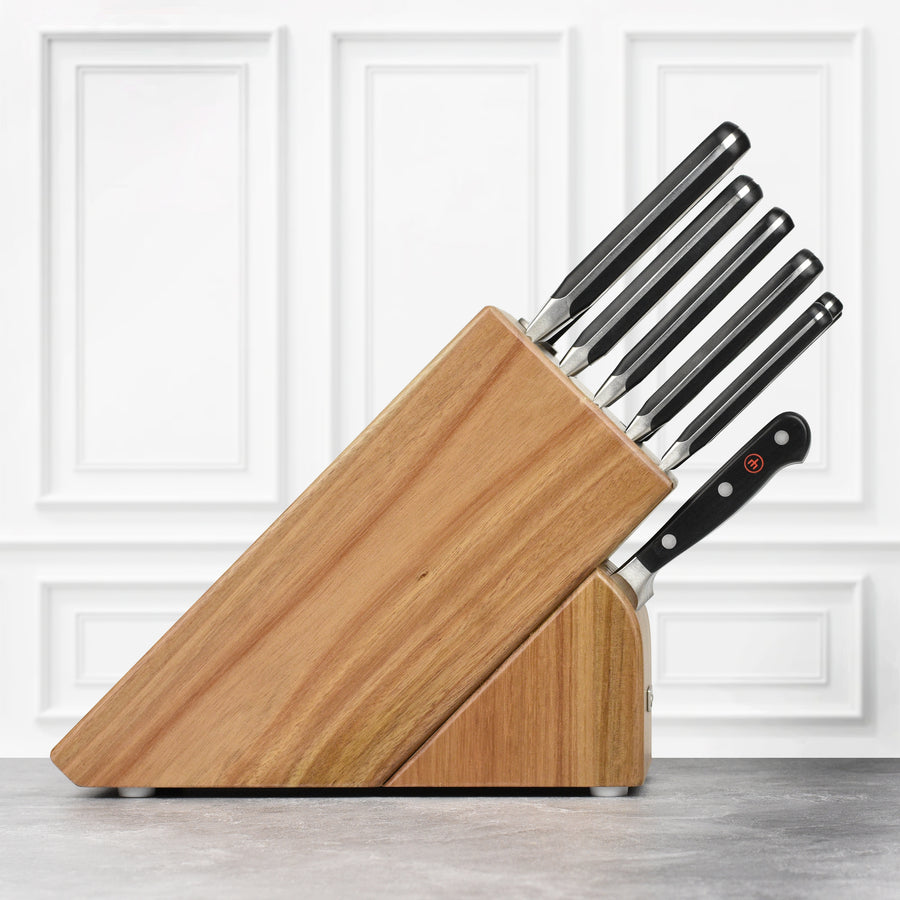 Wusthof Classic 16 Piece Acacia Knife Block Set with Forged Steak Knives