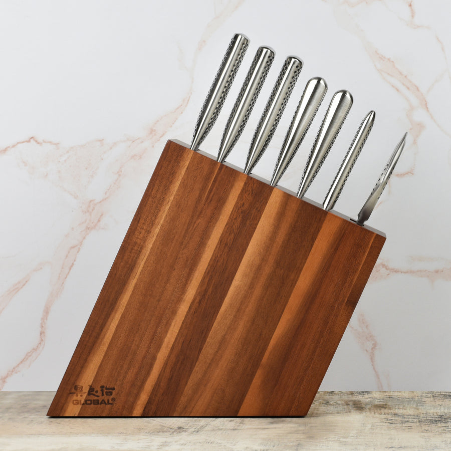 Global 8 Piece Acacia Knife Block Set