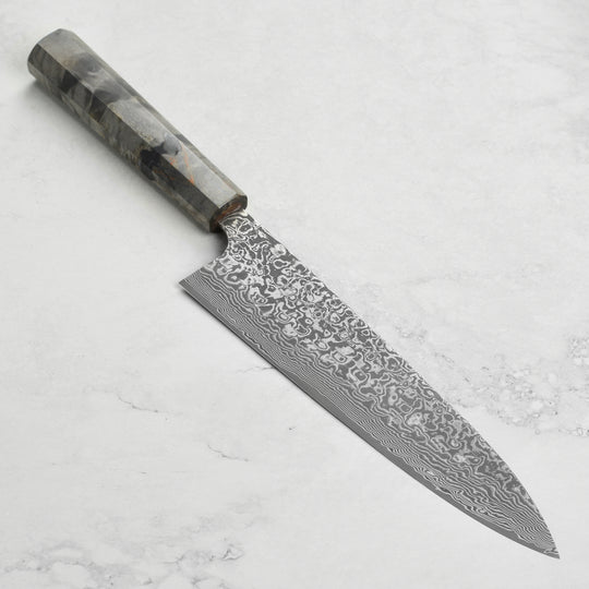 Saji SG2 Black Damascus 9.4" Gyuto, Stabilized Birch