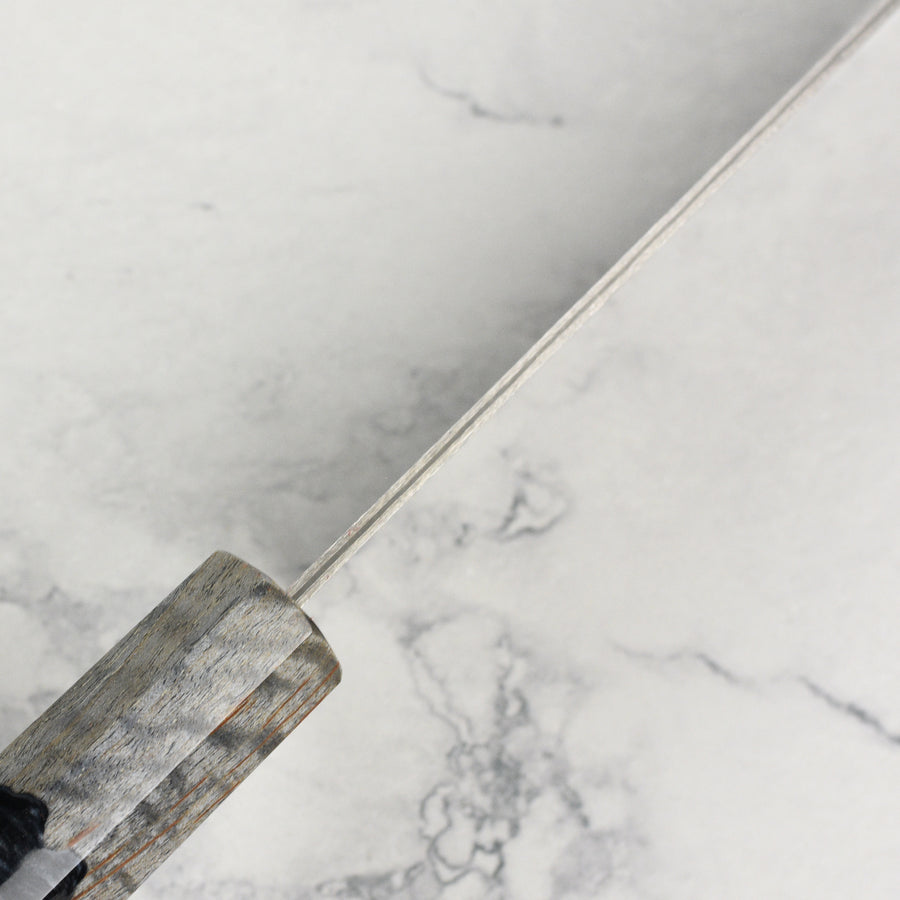 Saji SG2 Black Damascus 9.4" Gyuto, Stabilized Birch