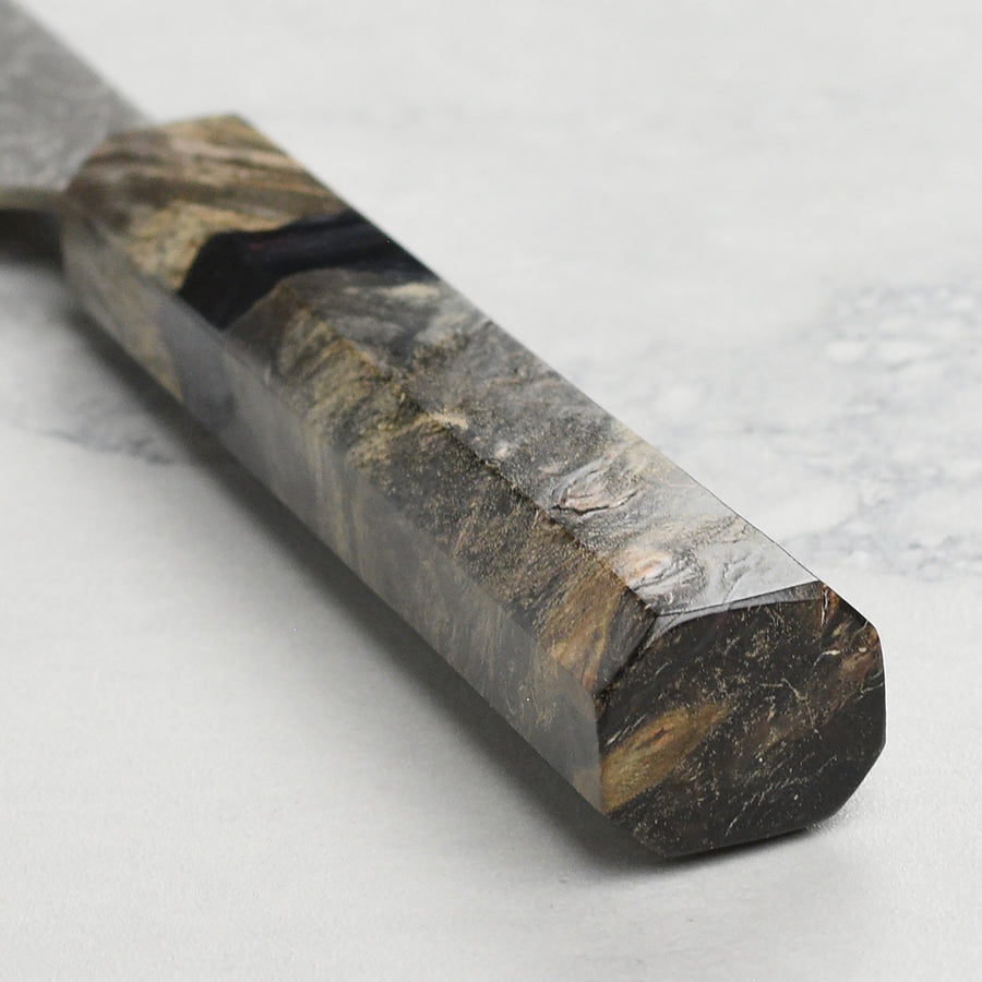 Saji SG2 Black Damascus 6.7" Nakiri, Stabilized Birch