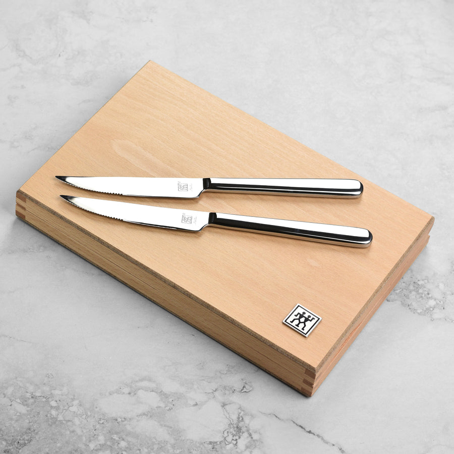 Zwilling 8 Piece Contemporary Stainless Steel Steak Knife Set with Case