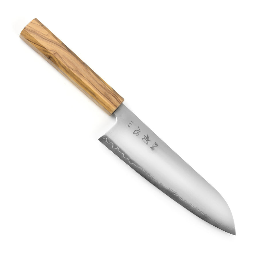 Hatsukokoro Hikari SLD 7" Santoku, Olivewood