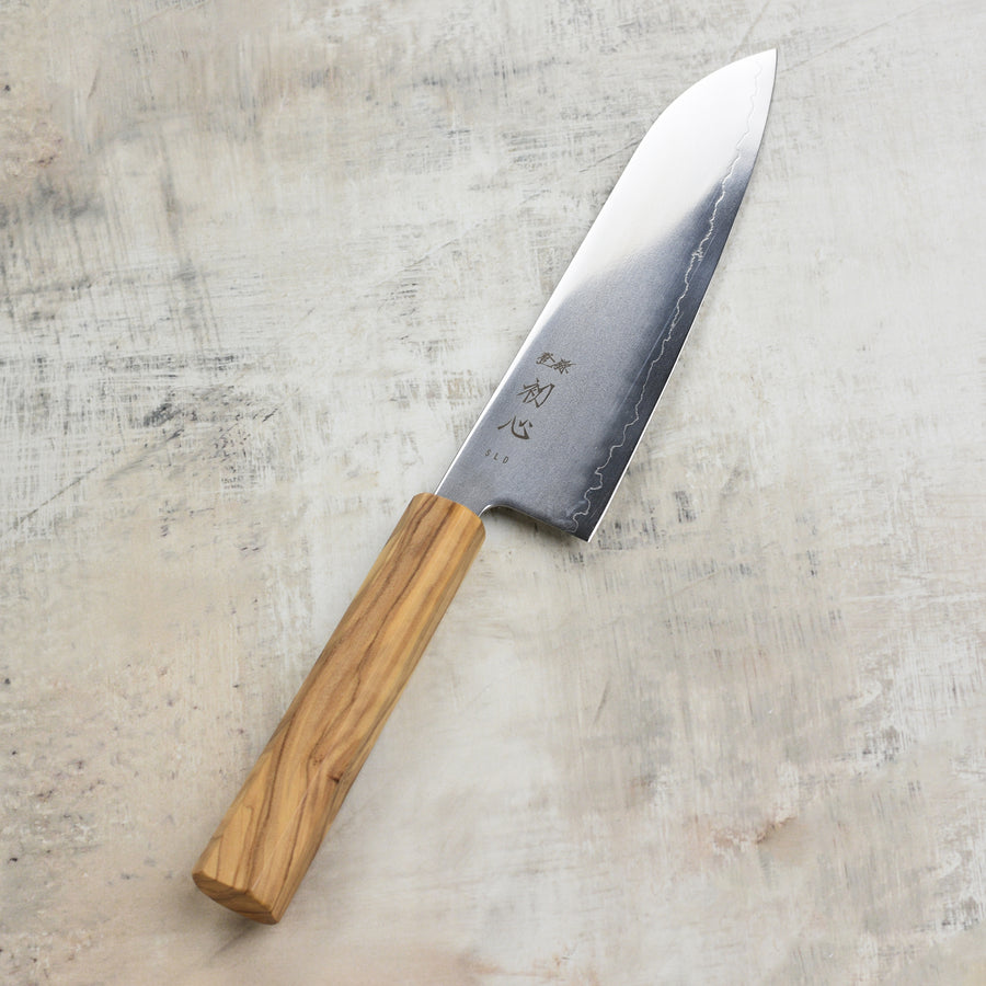 Hatsukokoro Hikari SLD 7" Santoku, Olivewood