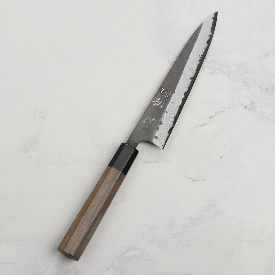 Hatsukokoro Shinkiro Aogami Super Kurouchi Damascus 5.9 Petty, Walnut with Ferrule