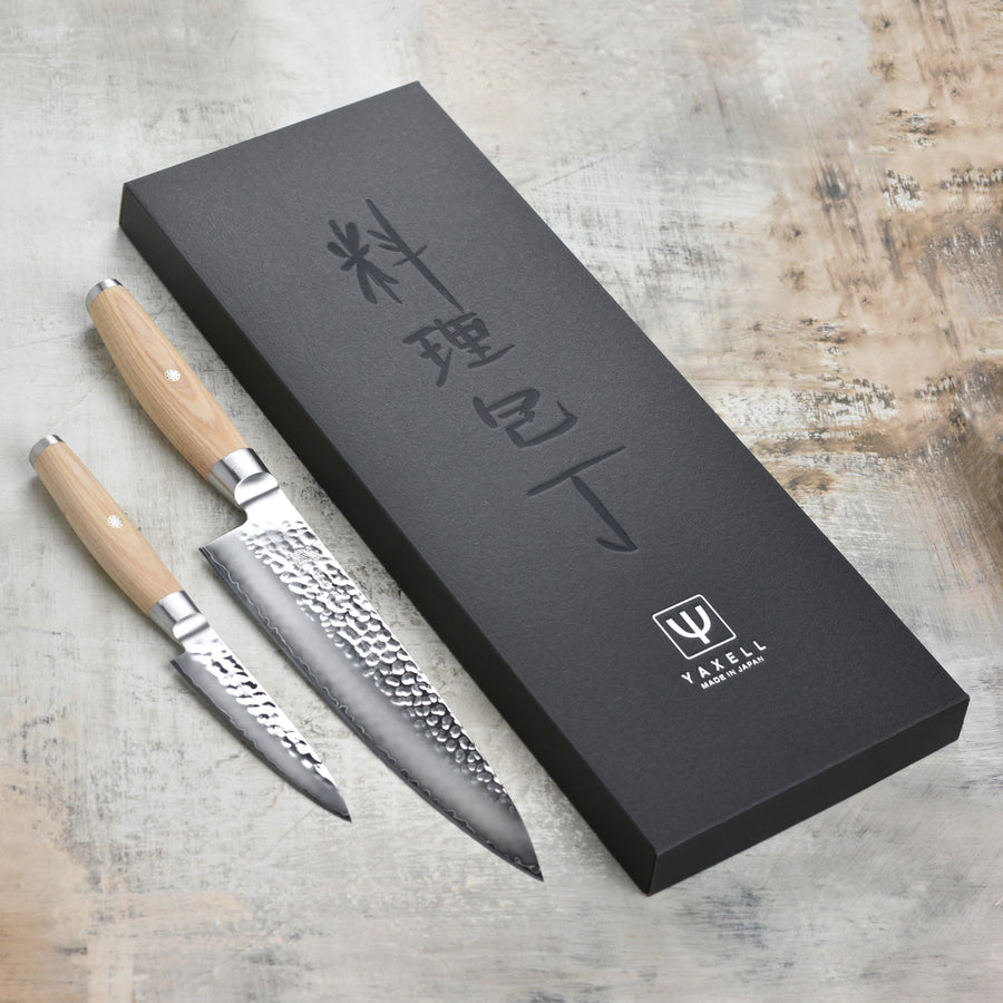Yaxell Ketu SG2 Knife Set - 2 Piece, Blonde Handle – Cutlery and More