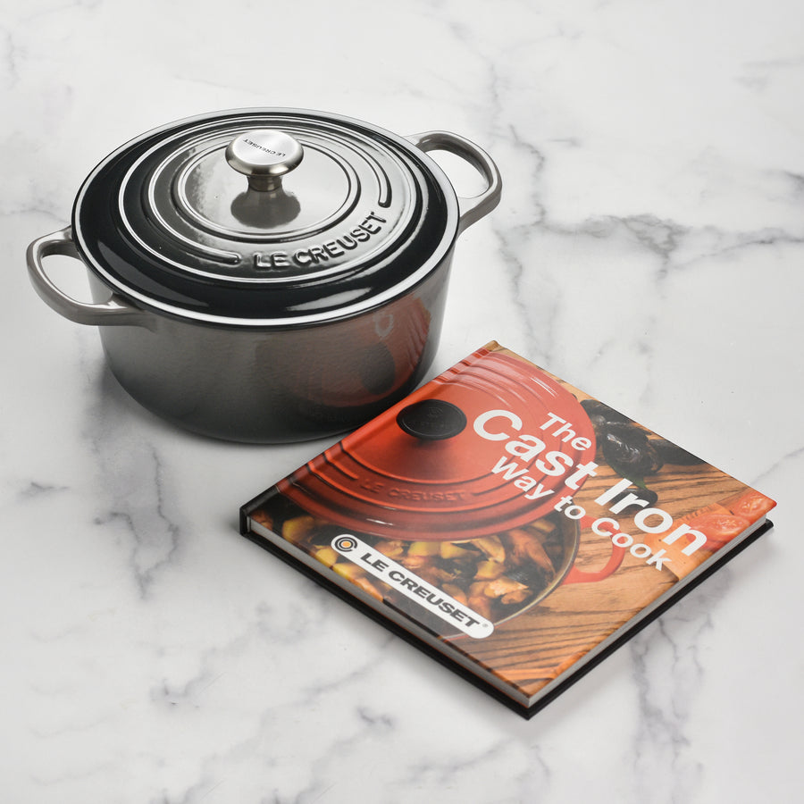 Le Creuset Signature Cast Iron 3.5-quart Oyster Round Dutch Oven & Cookbook Set