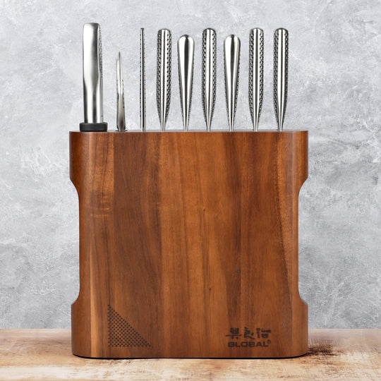 Global 10 Piece Kanpeki Knife Block Set, Acacia
