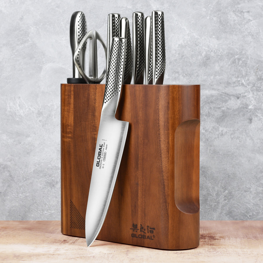 Global 10 Piece Kanpeki Knife Block Set, Acacia