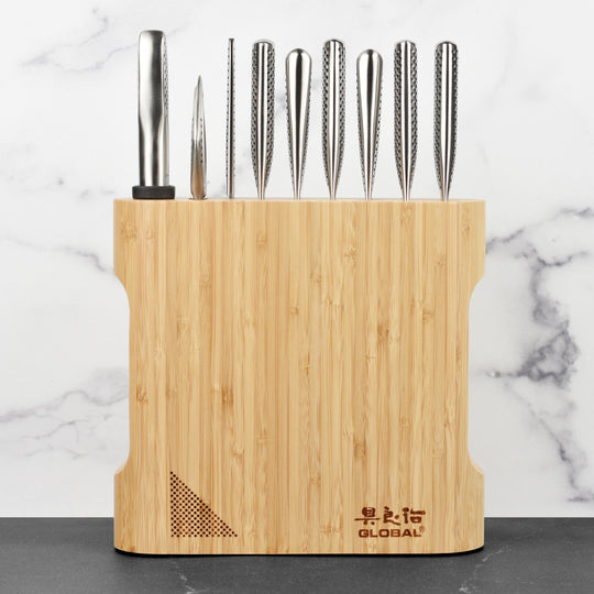 Global 10 Piece Kanpeki Knife Block Set, Bamboo