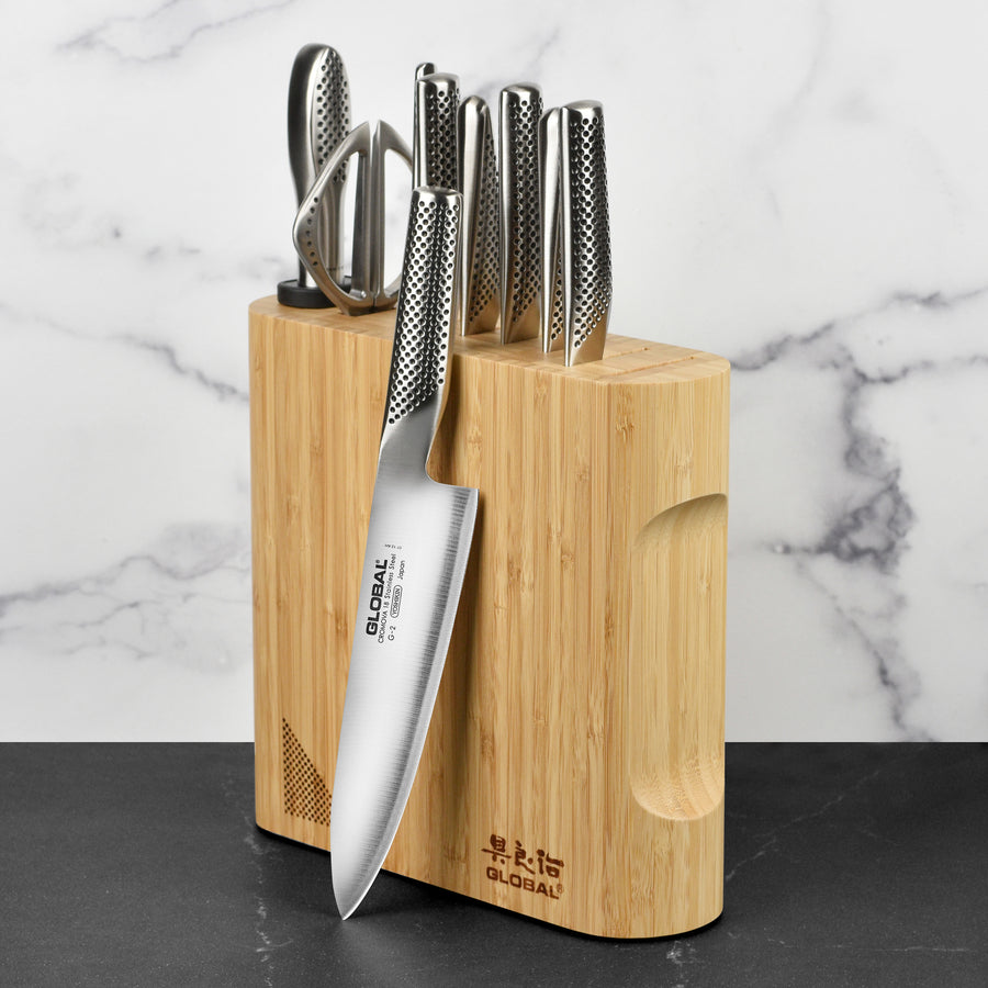 Global 10 Piece Kanpeki Knife Block Set, Bamboo