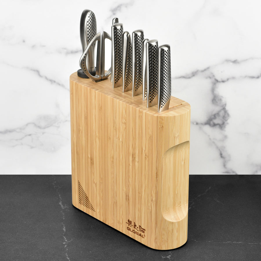 Global 10 Piece Kanpeki Knife Block Set, Bamboo