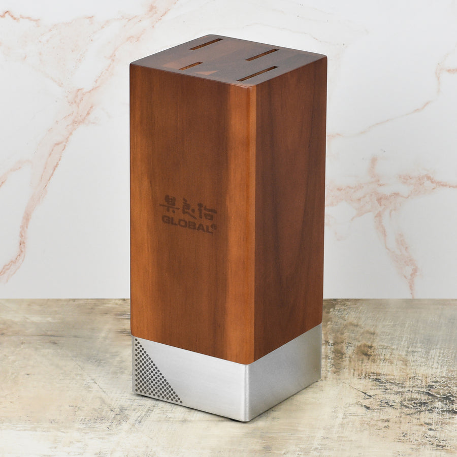 Global Toshi 5 Piece Knife Block Set, Acacia