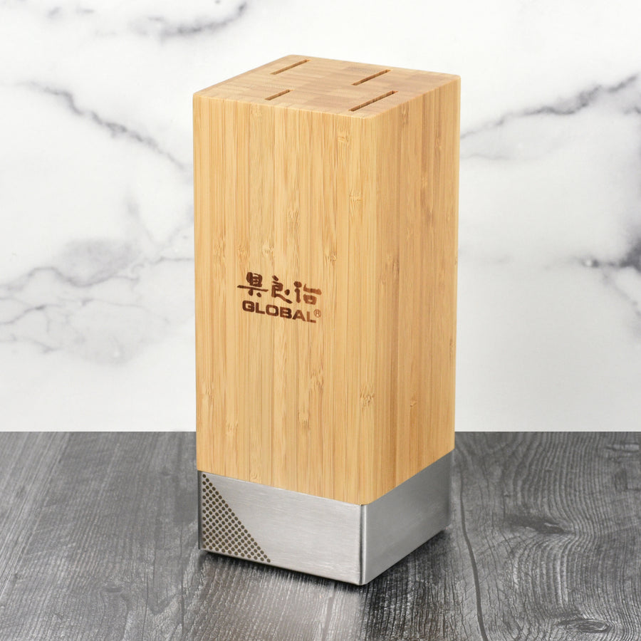 Global Toshi 5 Piece Knife Block Set, Bamboo