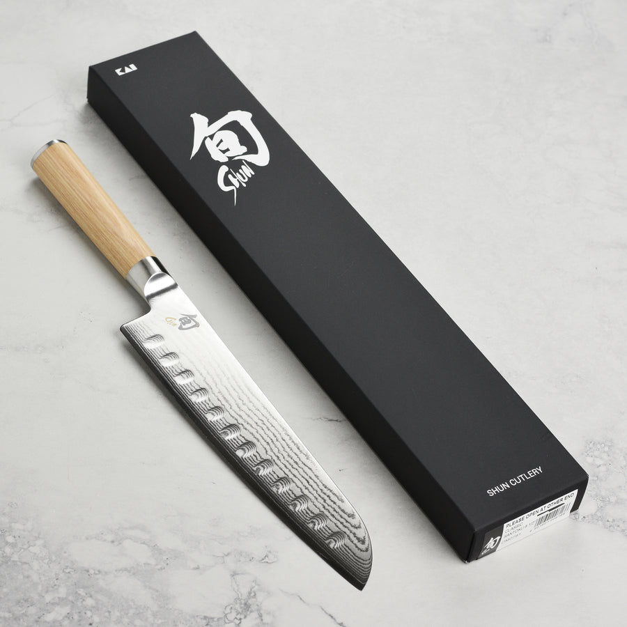 Shun Classic Blonde 8.5" Hollow Edge Santoku Knife