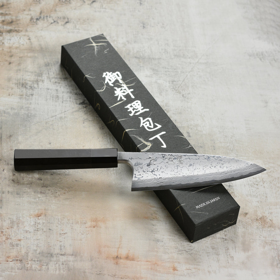 Hatsukokoro Yauji Aogami #2 Damascus 7" Single Bevel Deba