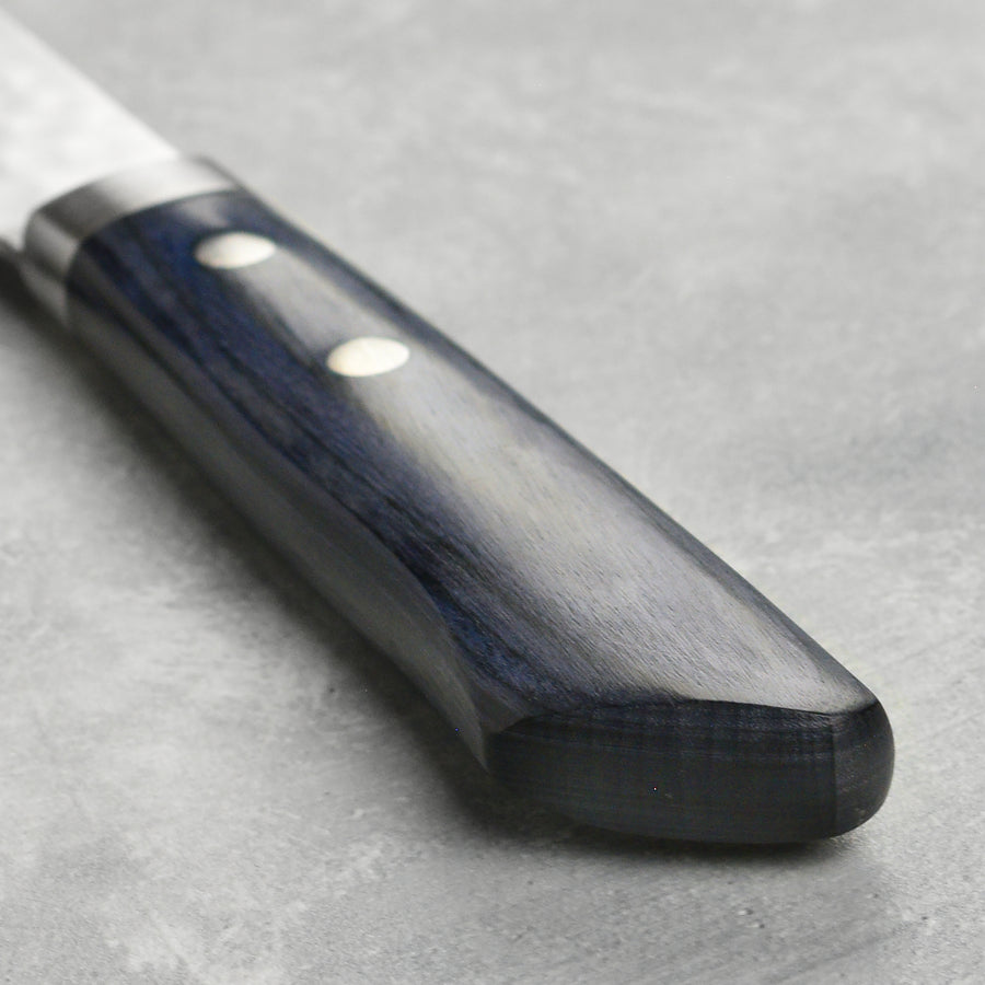 Masutani VG10 Hammered Damascus 6.7" Tall Nakiri, Blue Handle