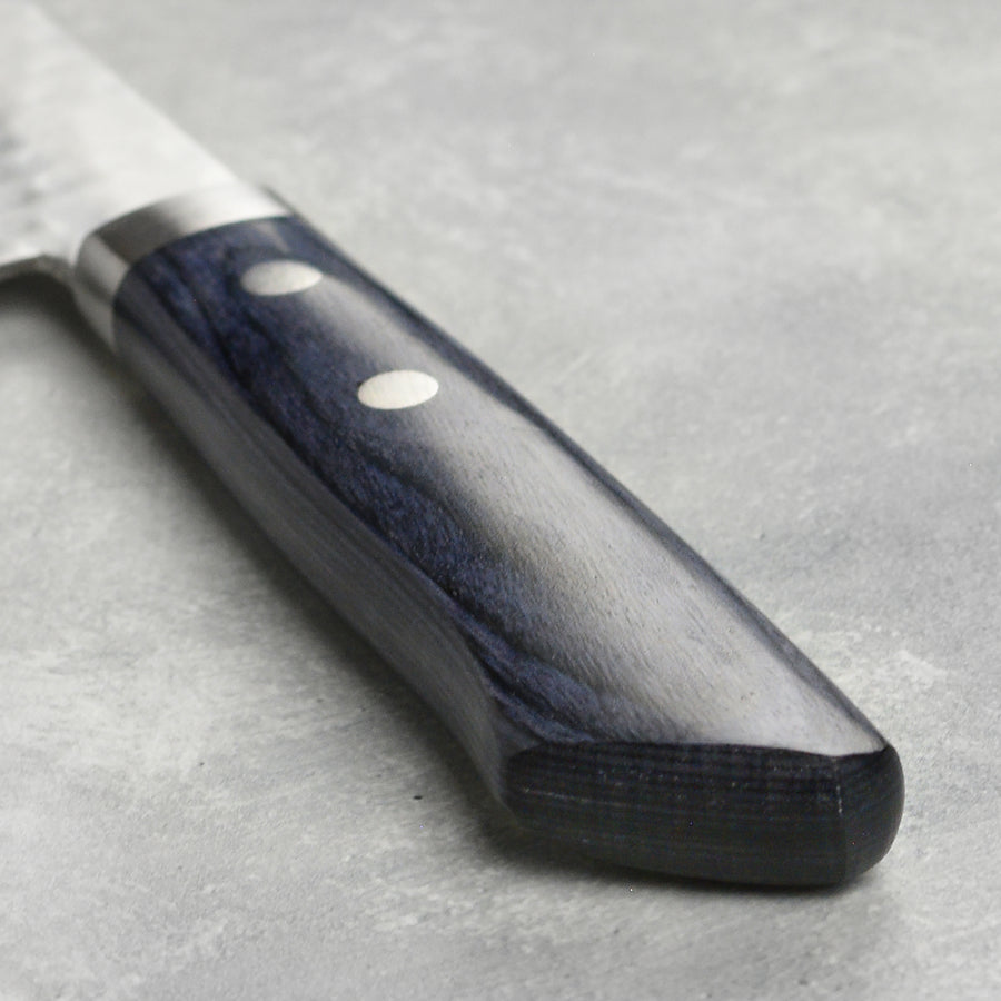Masutani VG10 Hammered Damascus 7" Gyuto, Blue Handle